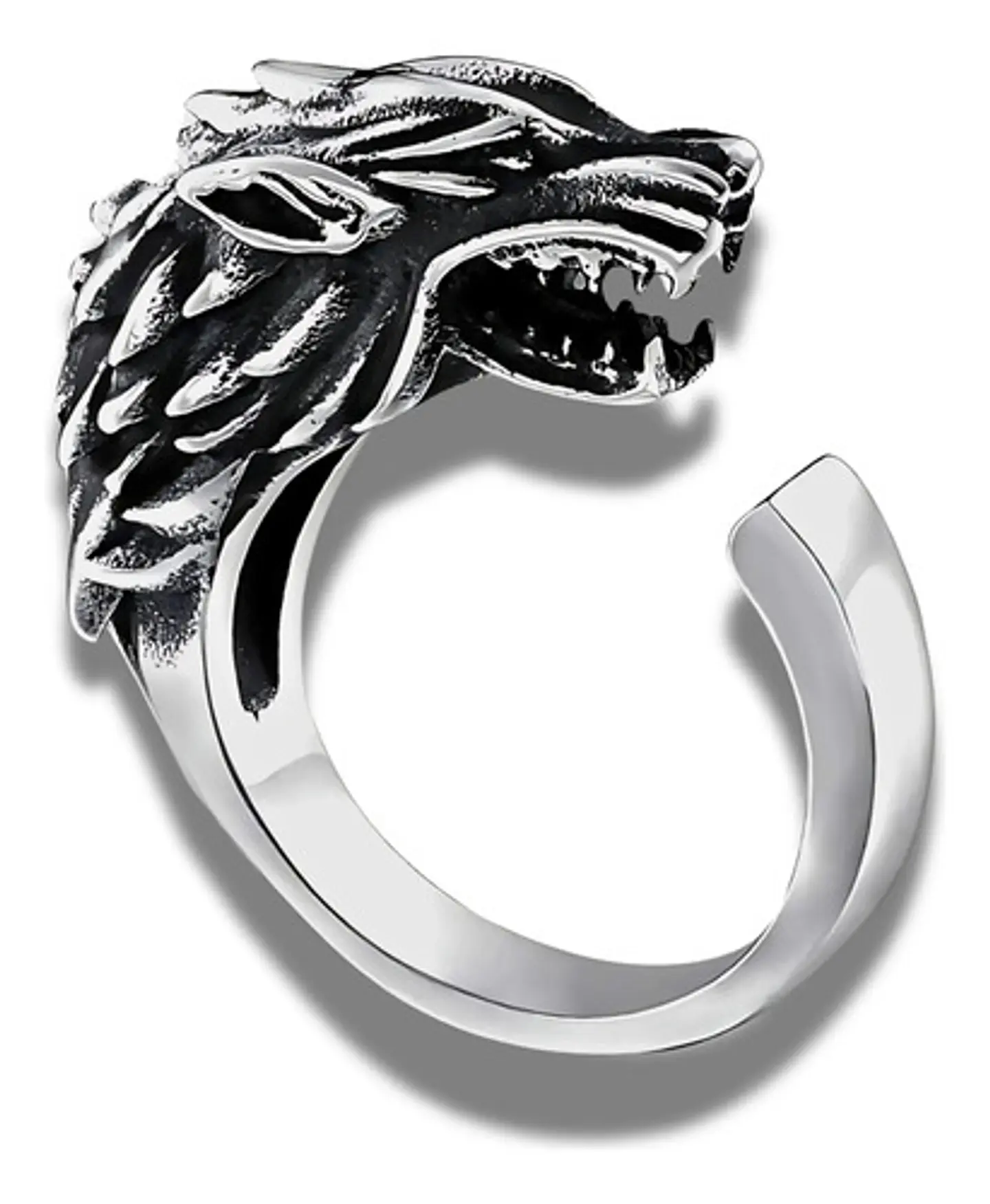 Anillo en Acero para hombre y mujer forma Lobo Stark Game Of Thrones  1