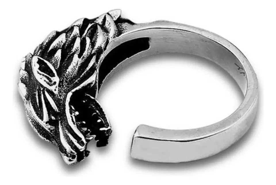 Anillo en Acero para hombre y mujer forma Lobo Stark Game Of Thrones  4