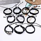 Set 10 unds Manillas de cuero para hombre Pulsera Calavera Craneo - Miniatura 4