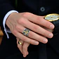 Anillo Para Hombre Masonería Masón De Acero Color Plateado/dorado - Miniatura 10