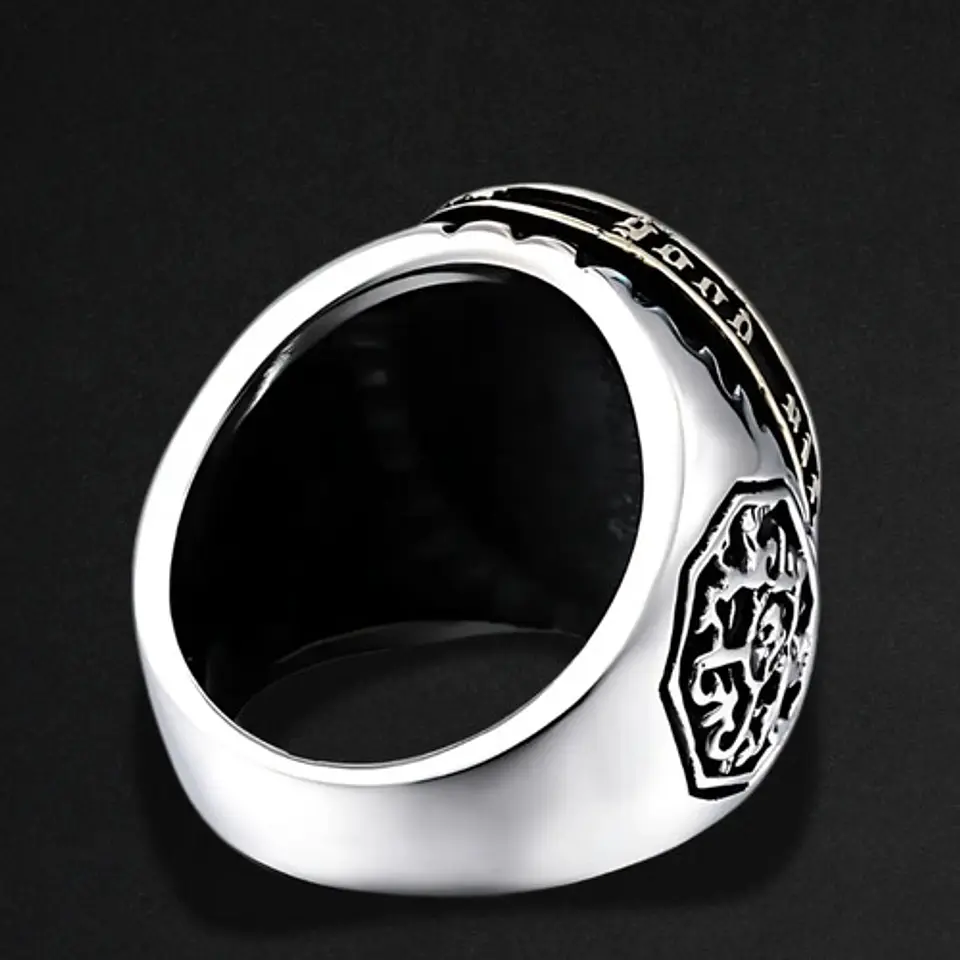 Anillo en Acero para hombre bicolor Virgen Guadalupe  3