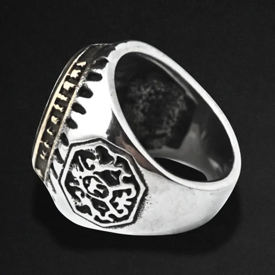 Anillo en Acero para hombre bicolor Virgen Guadalupe  5