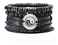 Pack X4 manillas en cuero para hombre y mujer Pulsera Brazalete Negro Yin Yang  - Miniatura 3