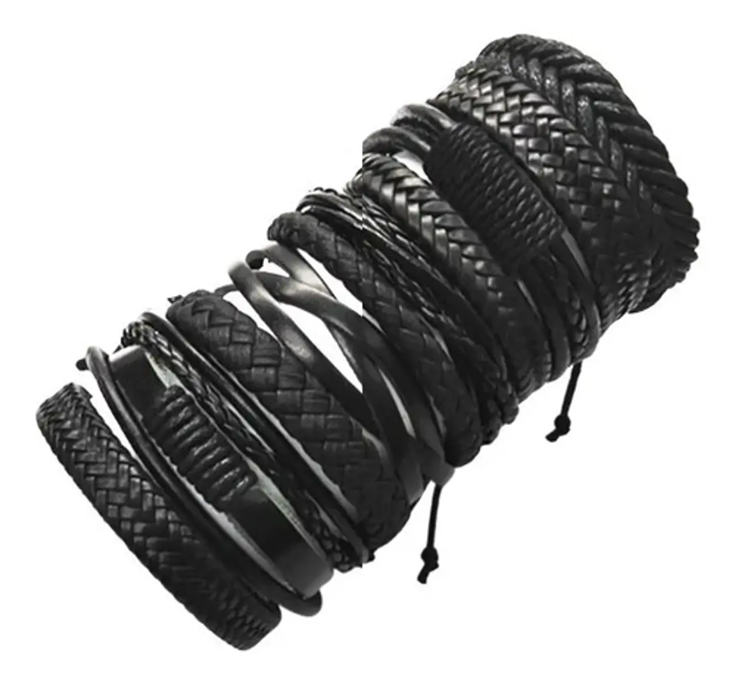 Pack X10 manillas en cuero para Hombre Y Mujer Pulseras Brazalete  1