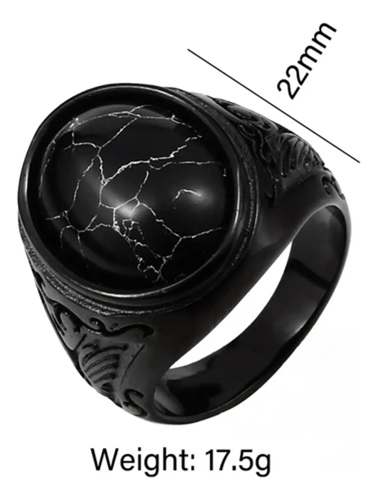 Anillo clásico en Acero para hombre y mujer con Piedra natural 16