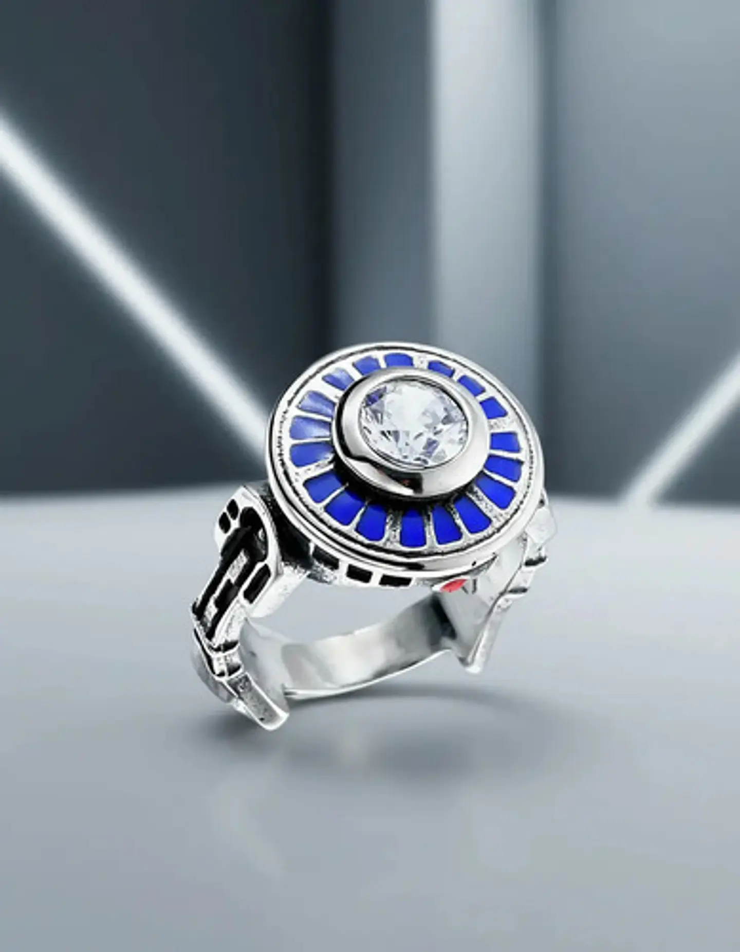 Anillo en acero Para Hombre Y Mujer Forma Robot R2-d2 De Star Wars 3