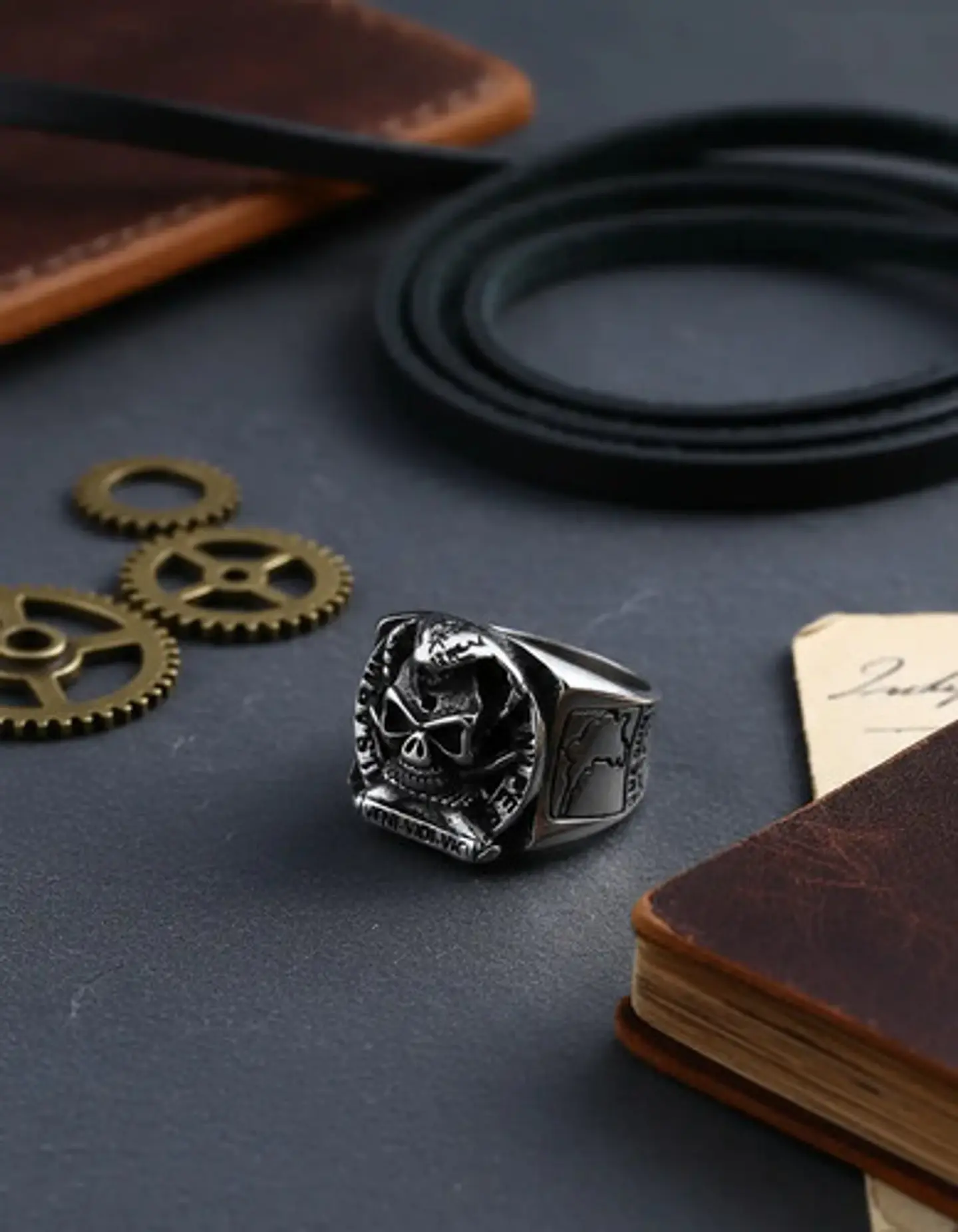 Anillo militar en Acero para hombre Cráneo ONE SHOT ONE KILL 7