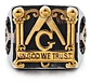Anillo en Acero para hombre símbolo escuadra Mason Masoneria bicolor - Miniatura 2