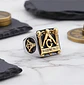 Anillo en Acero para hombre símbolo escuadra Mason Masoneria bicolor - Miniatura 4