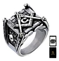 Anillo en Acero para hombre símbolo escuadra Mason Masoneria bicolor - Miniatura 11