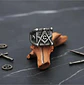 Anillo en Acero para hombre símbolo escuadra Mason Masoneria bicolor - Miniatura 17