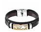 Pulsera en cuero para hombre Manilla Brazalete placa Jesus Catolica - Miniatura 1