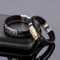 Pulsera en cuero para hombre Manilla Brazalete placa Jesus Catolica - Miniatura 2