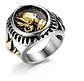Anillo religioso Para Hombre en Acero Mano De Dios bicolor - Miniatura 1