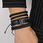 Pack X4 manillas Cuero Negro para Hombre y Mujer pulsera emblema Superman - Miniatura 4