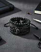 Pack X4 manillas Cuero Negro para Hombre y Mujer pulsera emblema Superman - Miniatura 5
