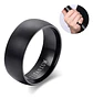 Anillo Acero Inoxidable Titanio Argolla Negro Hombre Y Mujer - Miniatura 1