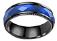 Anillo negro en Acero argolla para hombre banda Color Piedra Azul - Miniatura 1