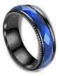 Anillo negro en Acero argolla para hombre banda Color Piedra Azul - Miniatura 2