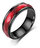 Anillo negro en Acero argolla para hombre banda Color Piedra Azul - Miniatura 6