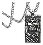 Collar en Acero para hombre y mujer dije Grim Reaper Calavera Craneo - Miniatura 1