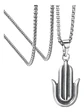 Collar Acero Inoxidable Color Plata Mano Jamsa Hamsa Hombre Plateado - Miniatura 1
