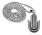 Collar Acero Inoxidable Color Plata Mano Jamsa Hamsa Hombre Plateado - Miniatura 3