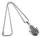 Collar Acero Inoxidable Color Plata Mano Jamsa Hamsa Hombre Plateado - Miniatura 4