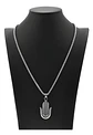 Collar Acero Inoxidable Color Plata Mano Jamsa Hamsa Hombre Plateado - Miniatura 5