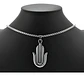 Collar Acero Inoxidable Color Plata Mano Jamsa Hamsa Hombre Plateado - Miniatura 6