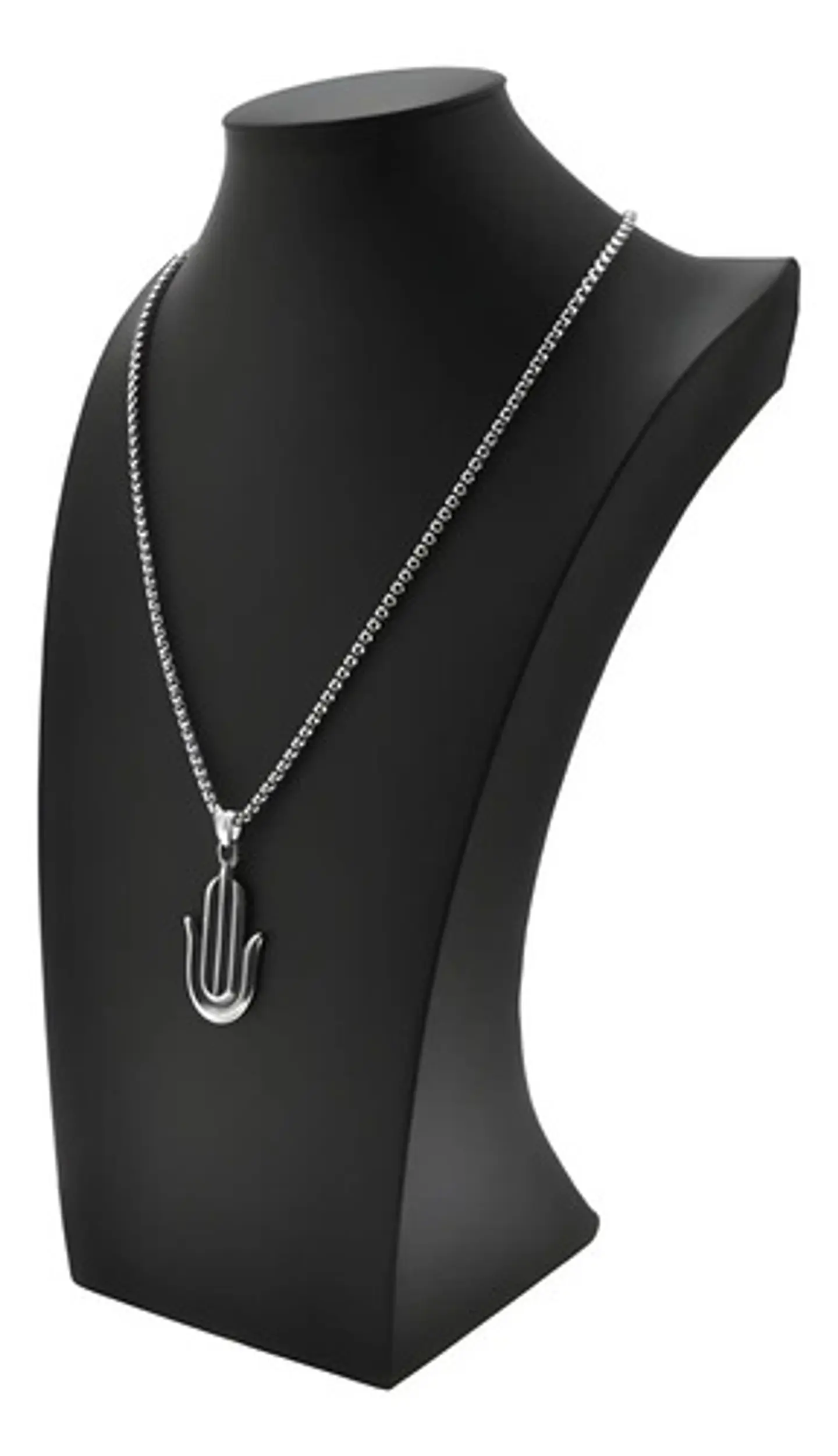 Collar Acero Inoxidable Color Plata Mano Jamsa Hamsa Hombre Plateado 7
