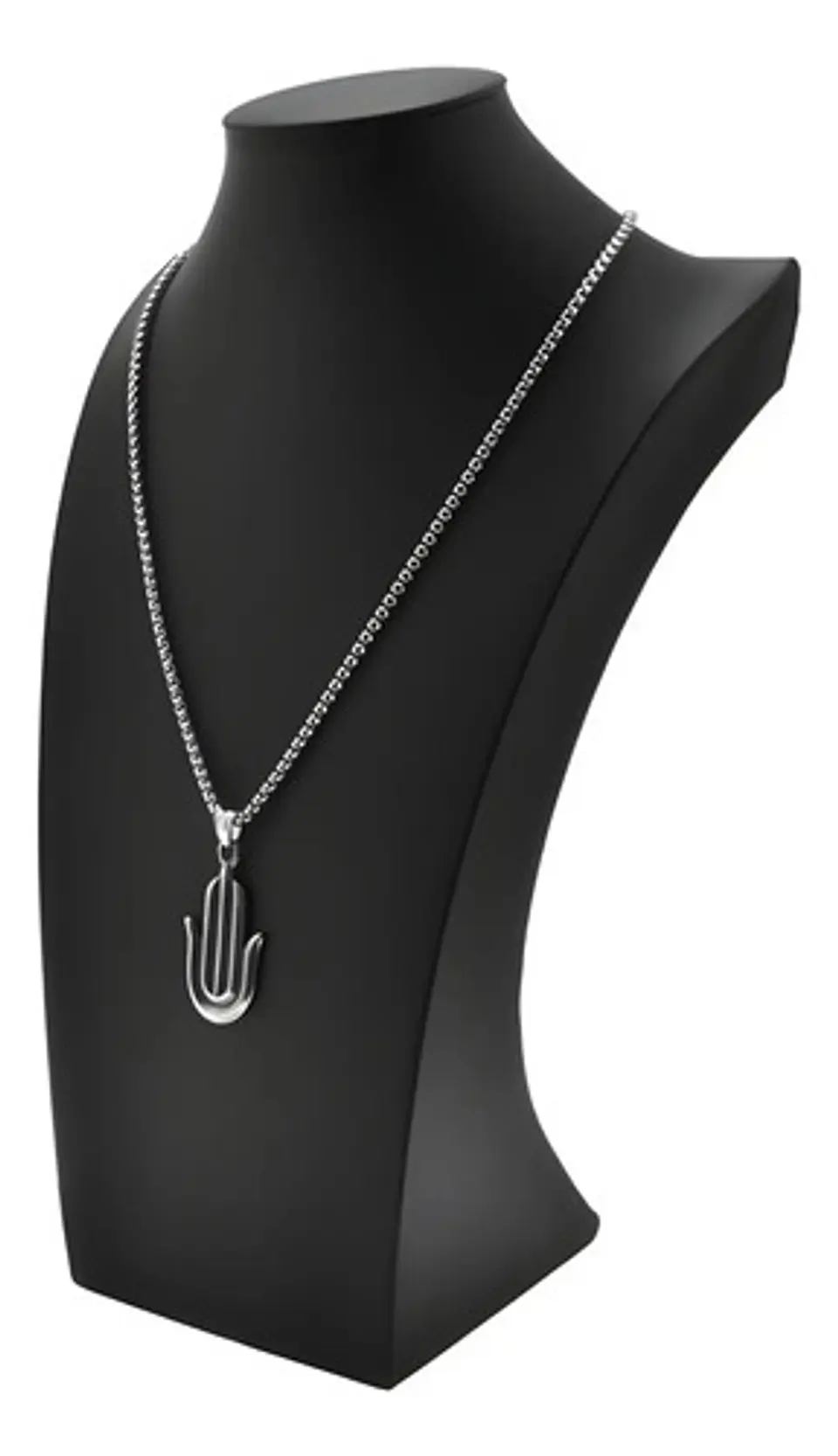 Collar Acero Inoxidable Color Plata Mano Jamsa Hamsa Hombre Plateado 7