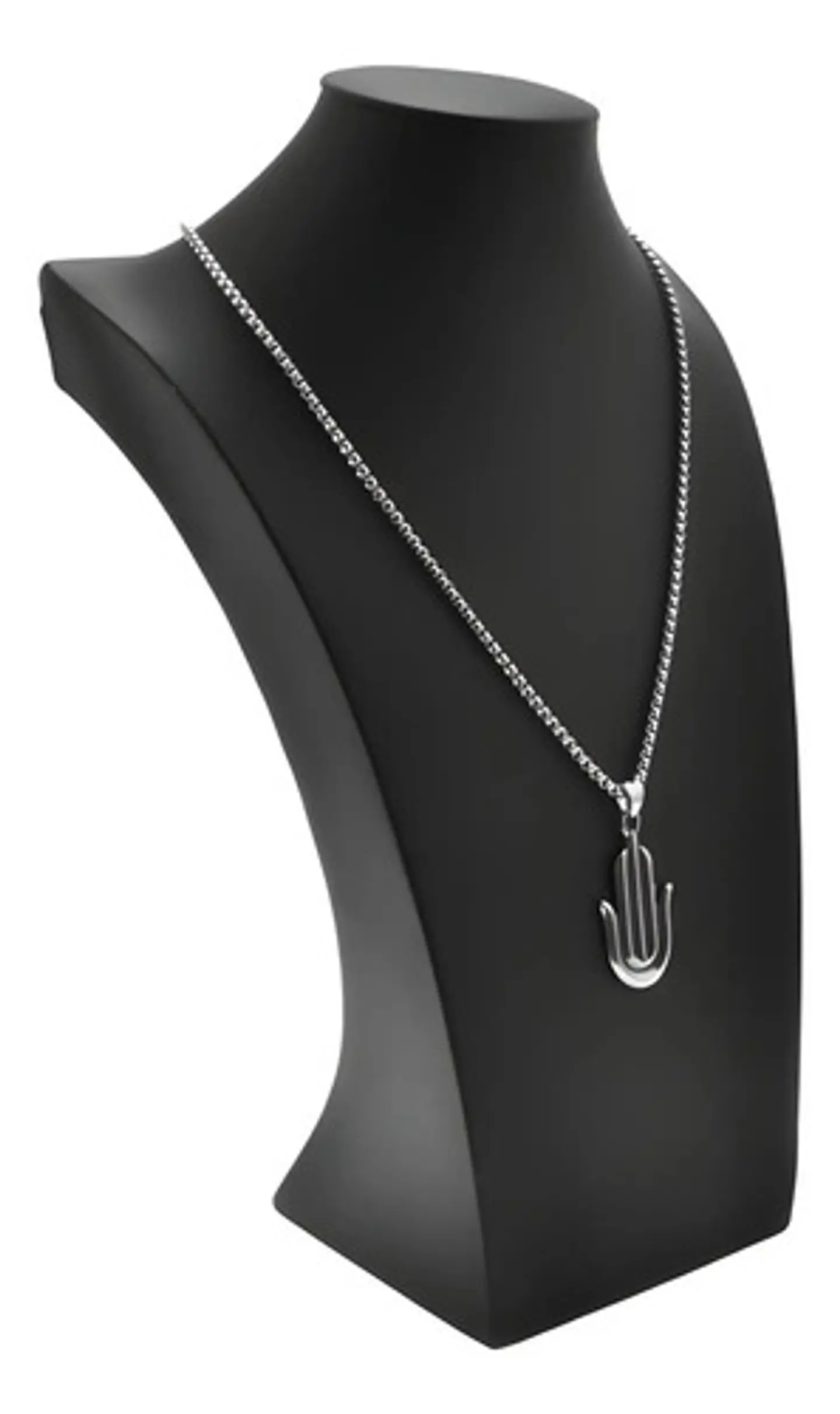Collar Acero Inoxidable Color Plata Mano Jamsa Hamsa Hombre Plateado 8