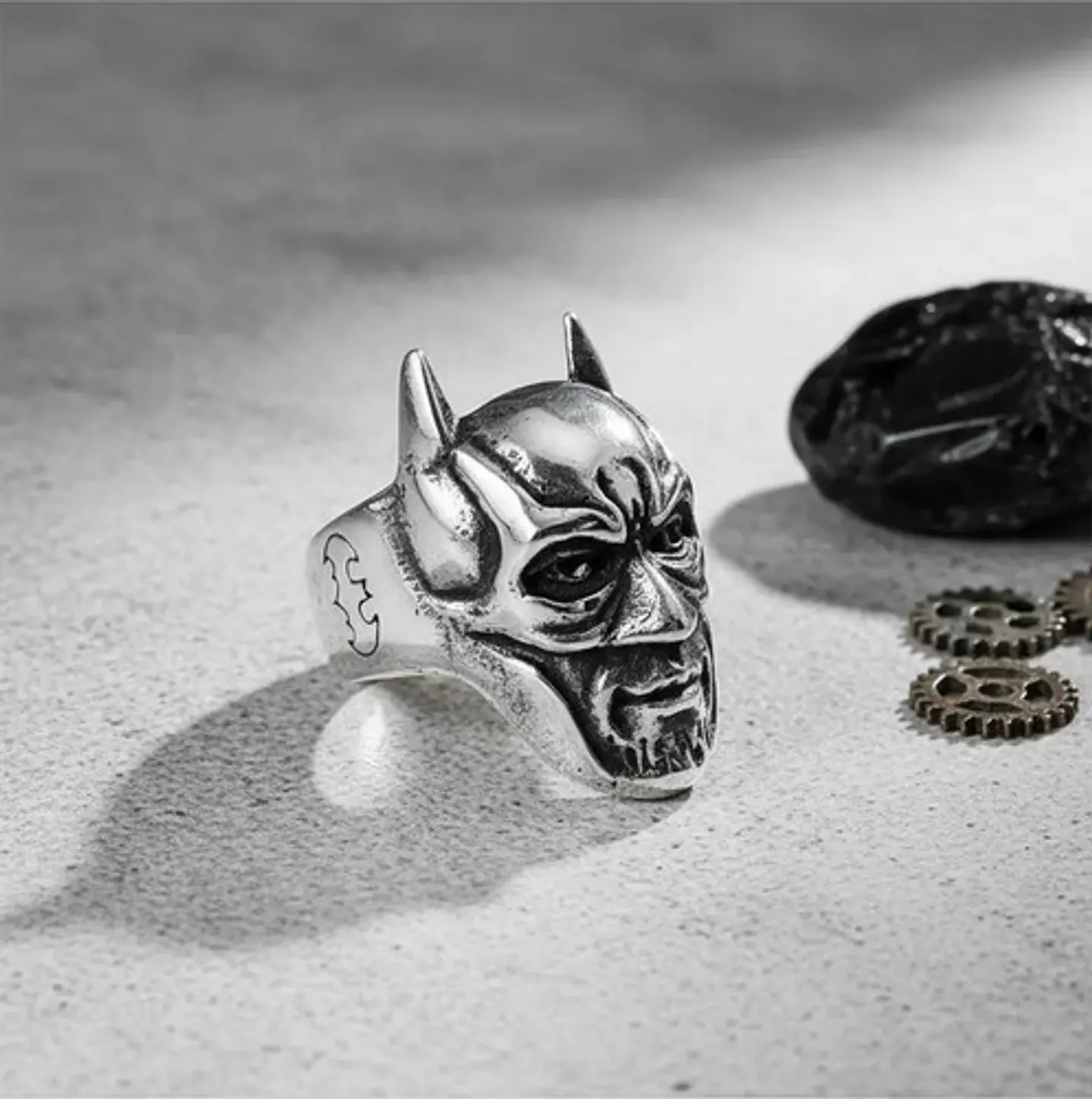 Anillo en Acero Para Hombre cabeza Batman Héroe 2