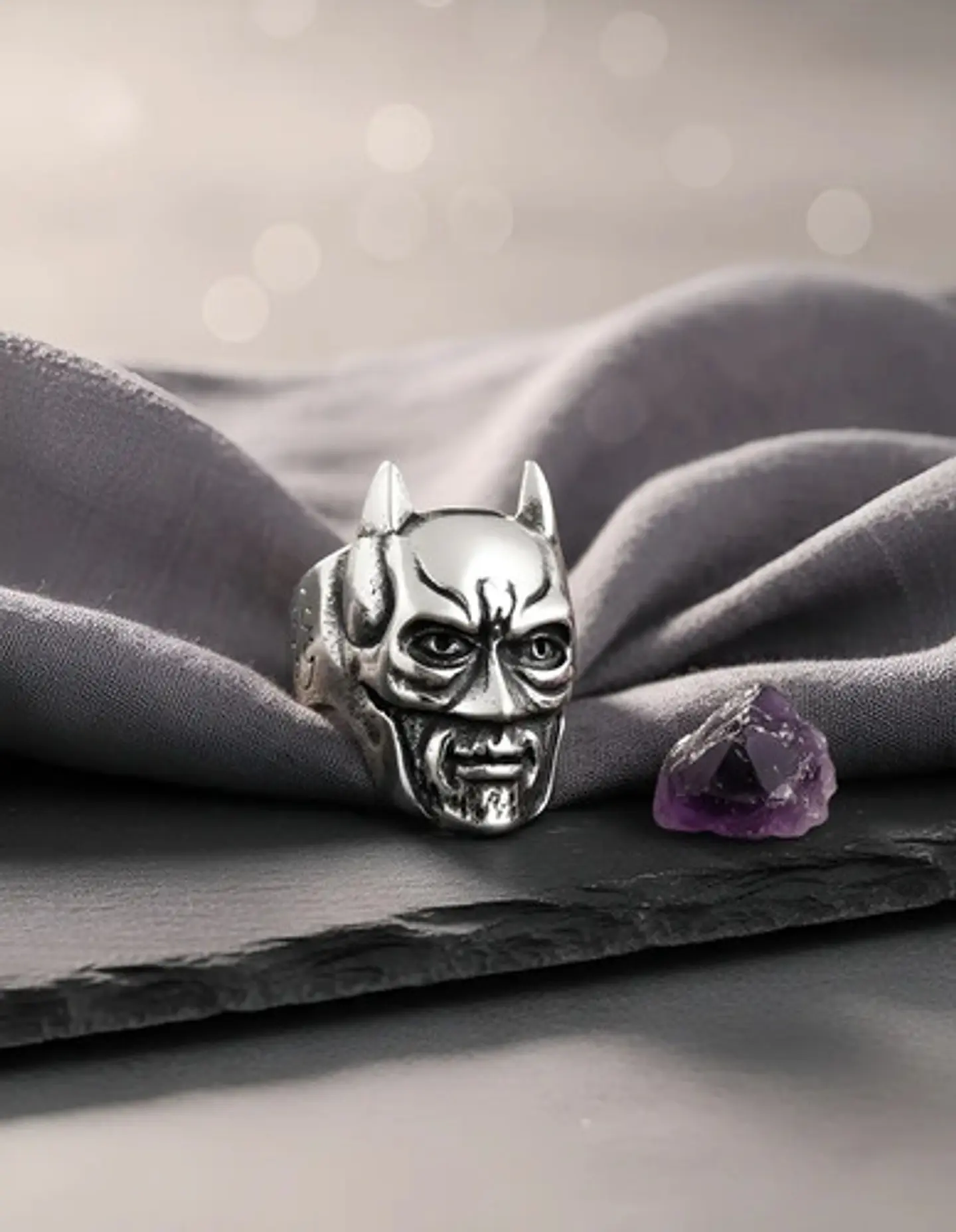 Anillo en Acero Para Hombre cabeza Batman Héroe 4