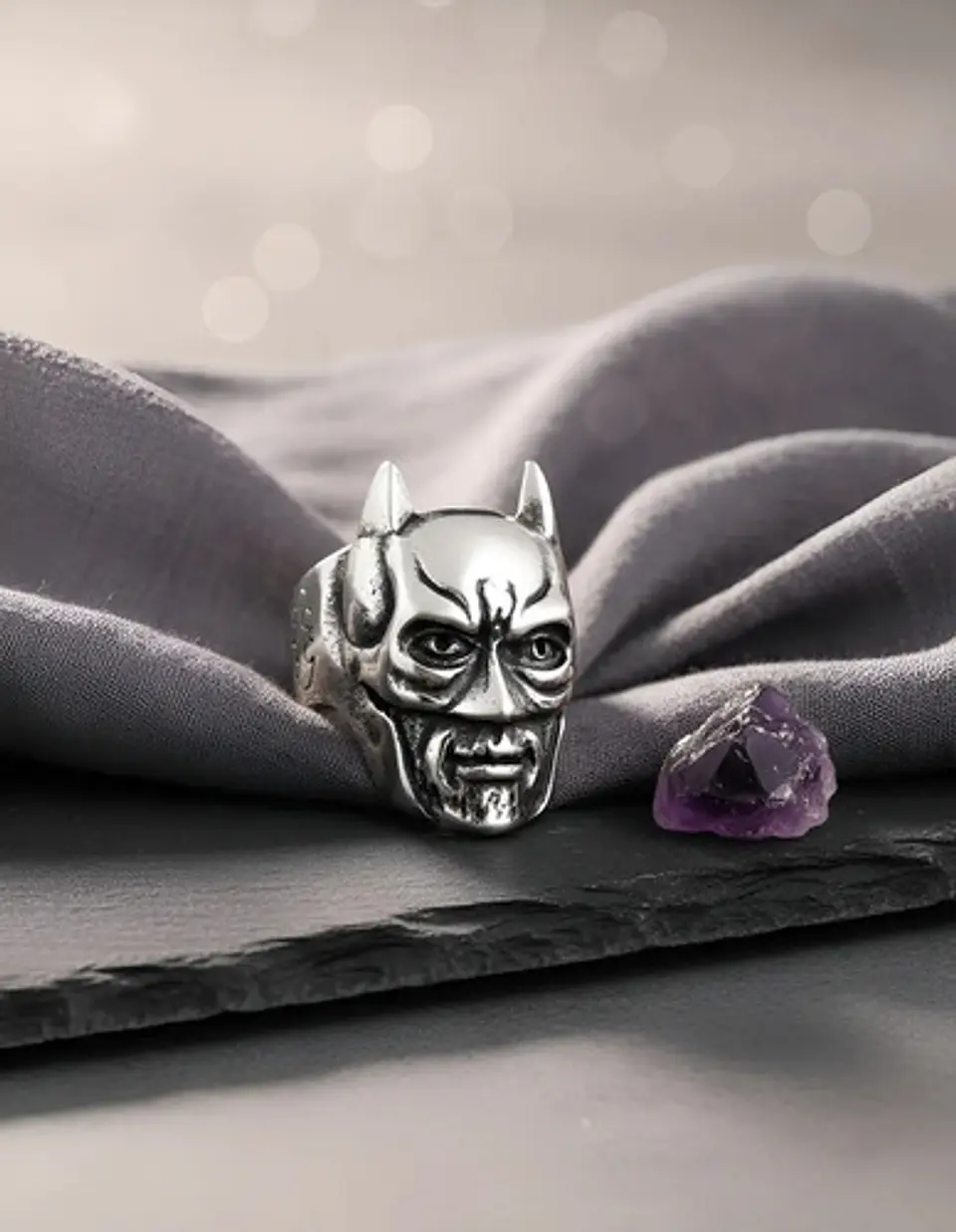 Anillo en Acero Para Hombre cabeza Batman Héroe 4