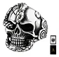 Anillo en Acero para Hombre Cráneo Serpiente Calavera - Miniatura 1