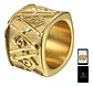 Anillo Acero Inoxidable Color Oro Mason Masoneria Hombre - Miniatura 11