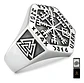 Anillo Vikingo en Acero para hombre y mujer Brújula vegvisir valknut  - Miniatura 1