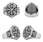 Anillo Vikingo en Acero para hombre y mujer Brújula vegvisir valknut  - Miniatura 2