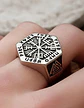 Anillo Vikingo en Acero para hombre y mujer Brújula vegvisir valknut  - Miniatura 3