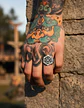 Anillo Vikingo en Acero para hombre y mujer Brújula vegvisir valknut  - Miniatura 9