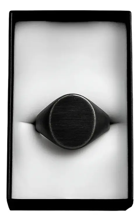 Anillo en Acero envejecido Industrial Forma Oval Para Hombre