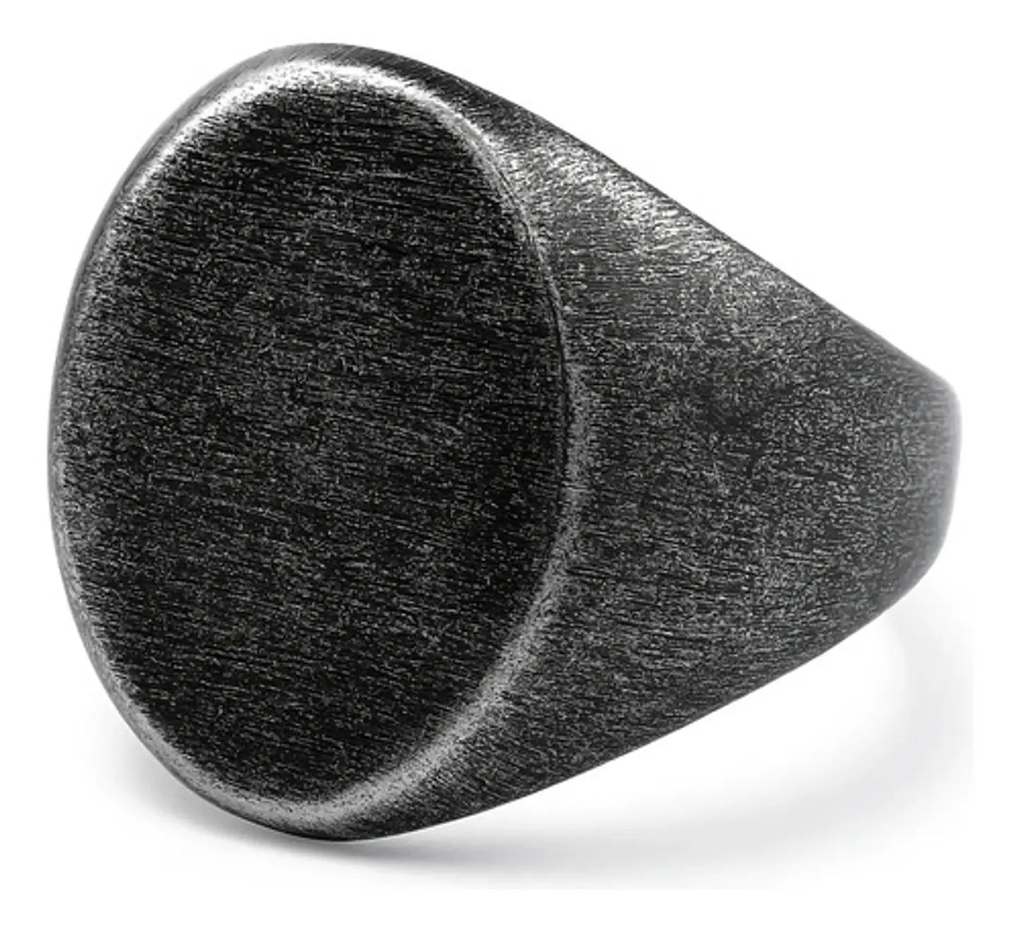 Anillo en Acero envejecido Industrial Forma Oval Para Hombre 3