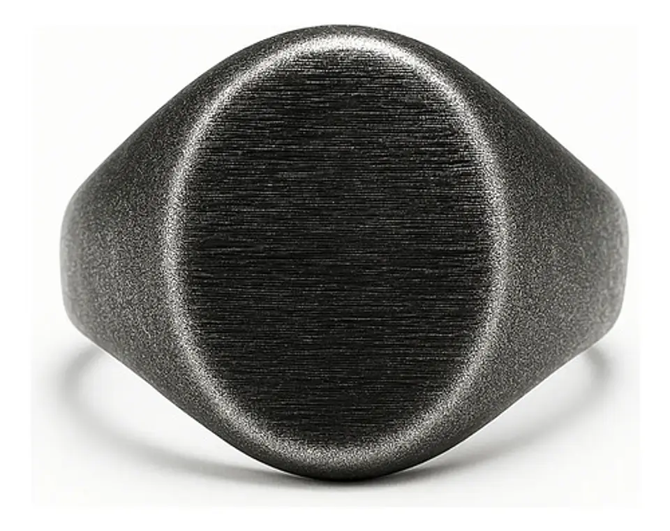 Anillo en Acero envejecido Industrial Forma Oval Para Hombre 4