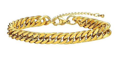 Pulsera Manilla Acero Inoxidable Color Oro Cadena Hombre