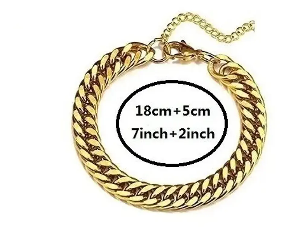 Pulsera Manilla Acero Inoxidable Color Oro Cadena Hombre 2