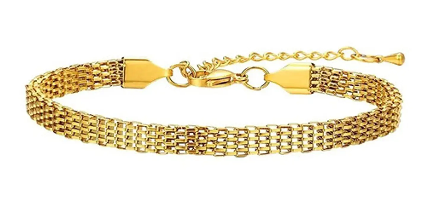 Pulsera Manilla Acero Inoxidable Color Oro Cadena Hombre 10