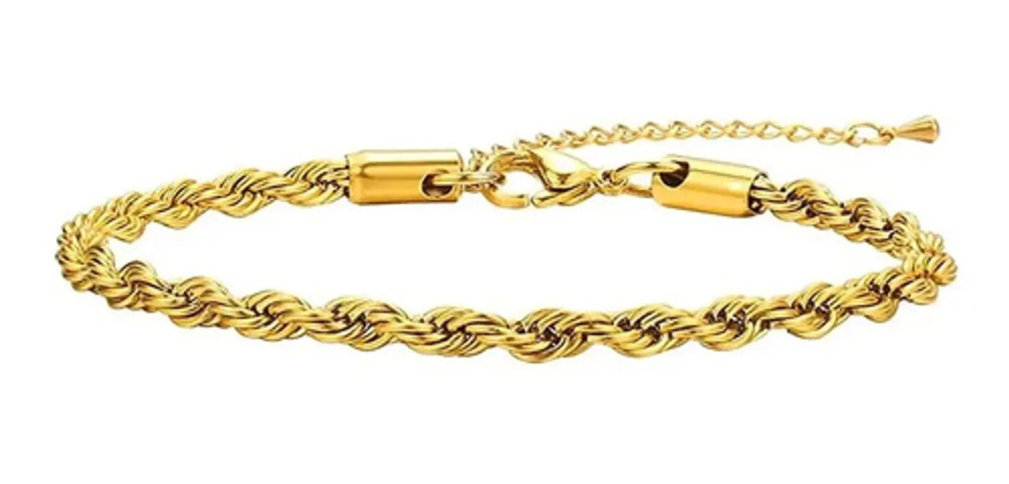 Pulsera Manilla Acero Inoxidable Color Oro Cadena Hombre 14