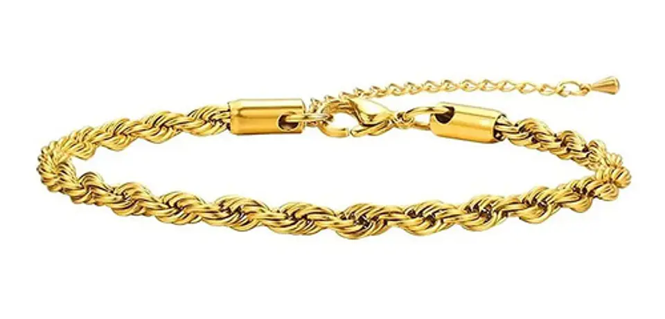 Pulsera Manilla Acero Inoxidable Color Oro Cadena Hombre 14
